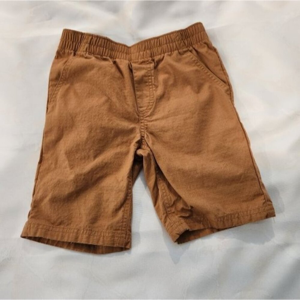 Timberland Boy's Shorts Youth 6 Brown Casual 100% Cotton Elastic Waist Pockets